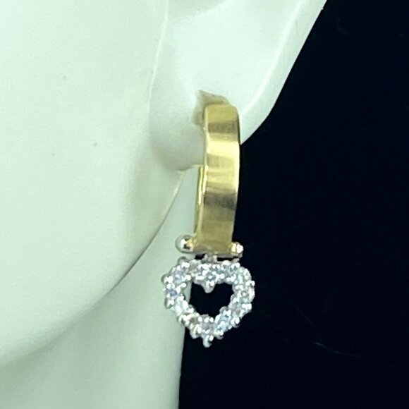 Diamond Heart Hoop dangle earrings 0.24ct 3.2g JR8863
